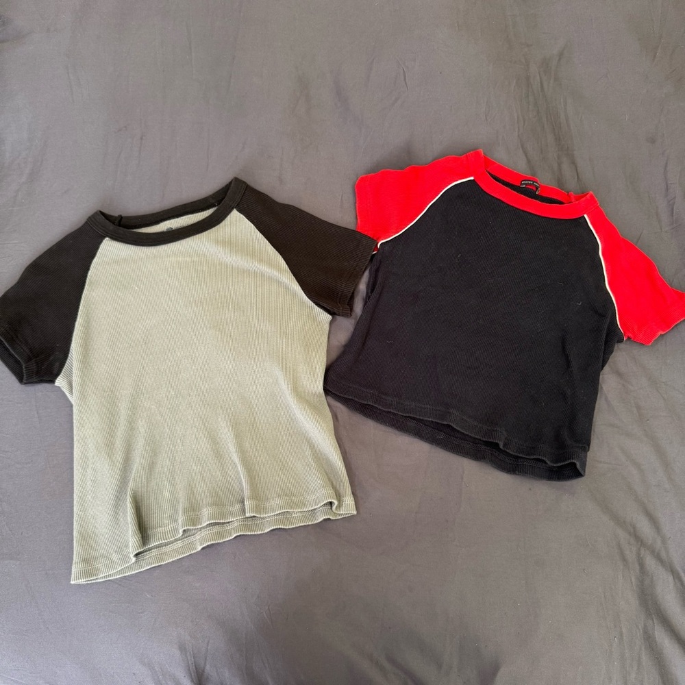 2 Brandy Melville Baseball Baby Tees